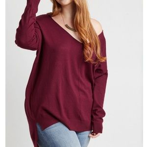 ModCloth oversized XL cranberry sweater